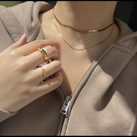 💕18K Gold Plated Double stacked Snake Chain Necklace - Picture 11 of 12